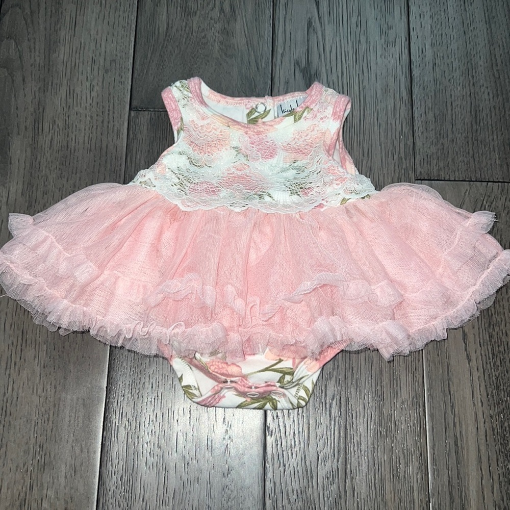 Nicole miller tutu lace/tulle onesie dress